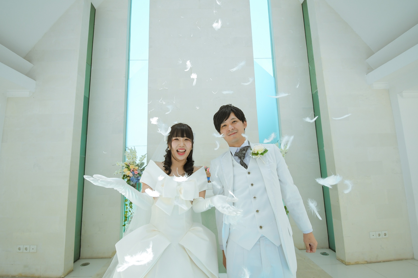 チャペルでフラワーペタル