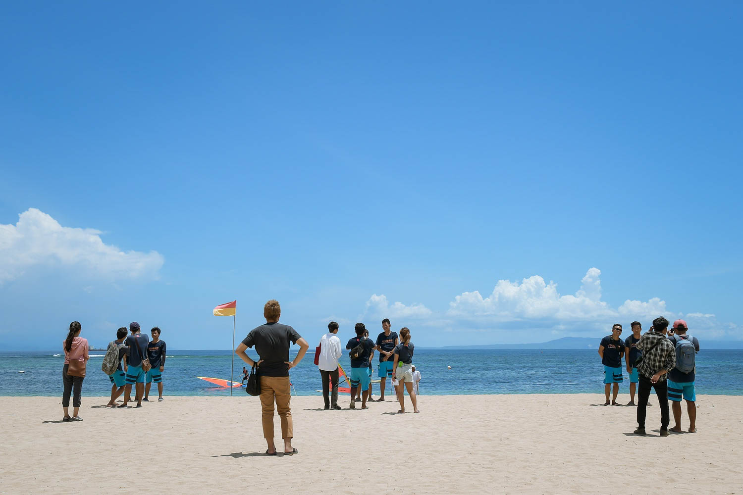 ビーチで撮影講習