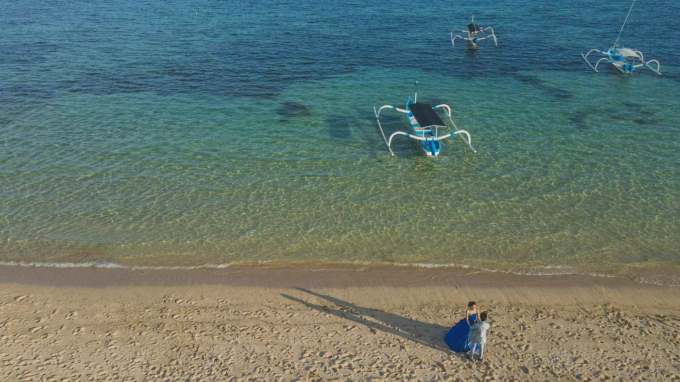 ゲゲールビーチでドローン撮影